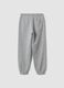 Grey cotton and viscose blend joggers with contrast print for boys_1