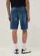 Blue stretch cotton-blend denim shorts, regular fit_2