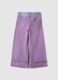 Purple pure cotton regular fit trousers with bow_4