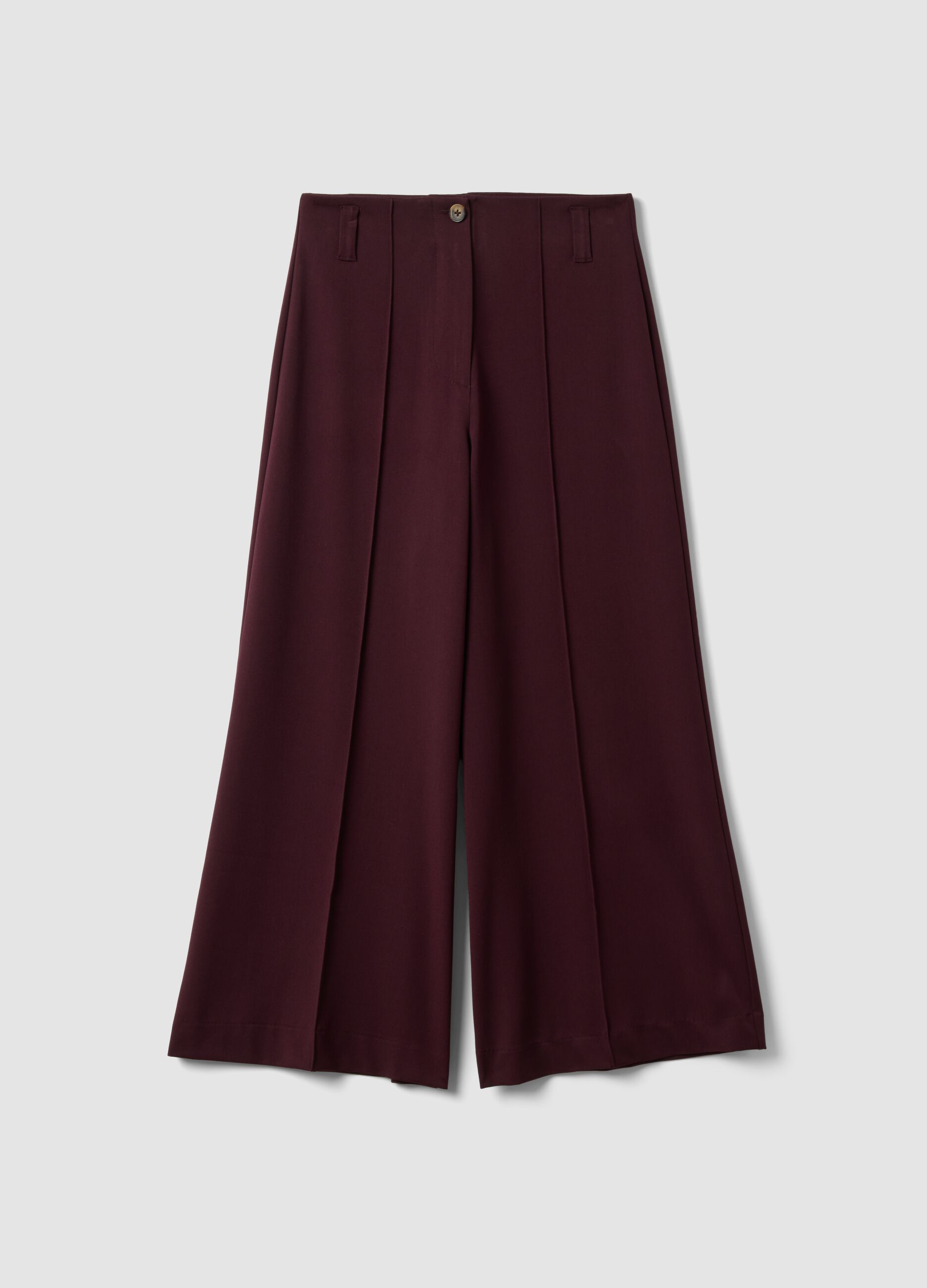 Purple wide-leg chino trousers in stretch viscose