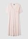 Pink polka-dot pure viscose nightshirt with V-neck_4