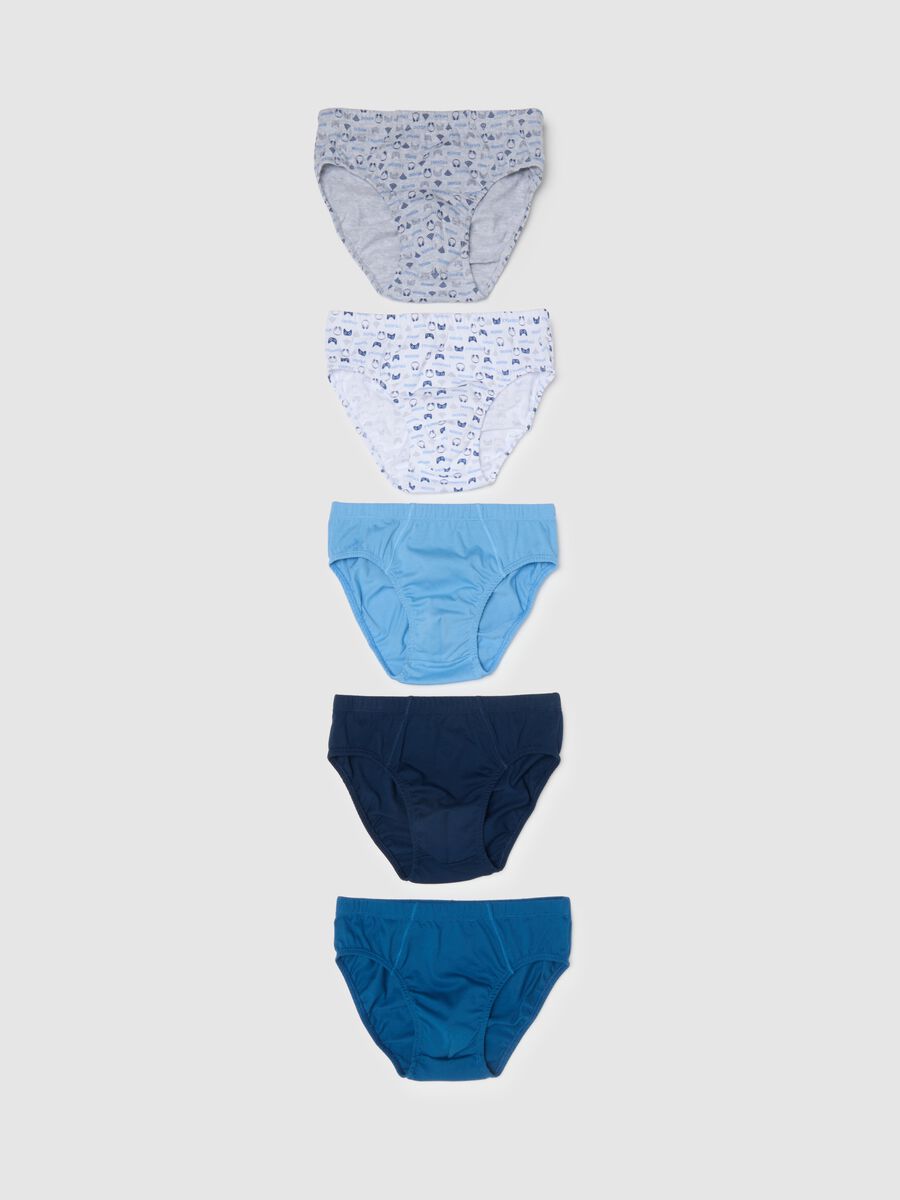 Multipack of five multicolour boys' cotton briefs_0