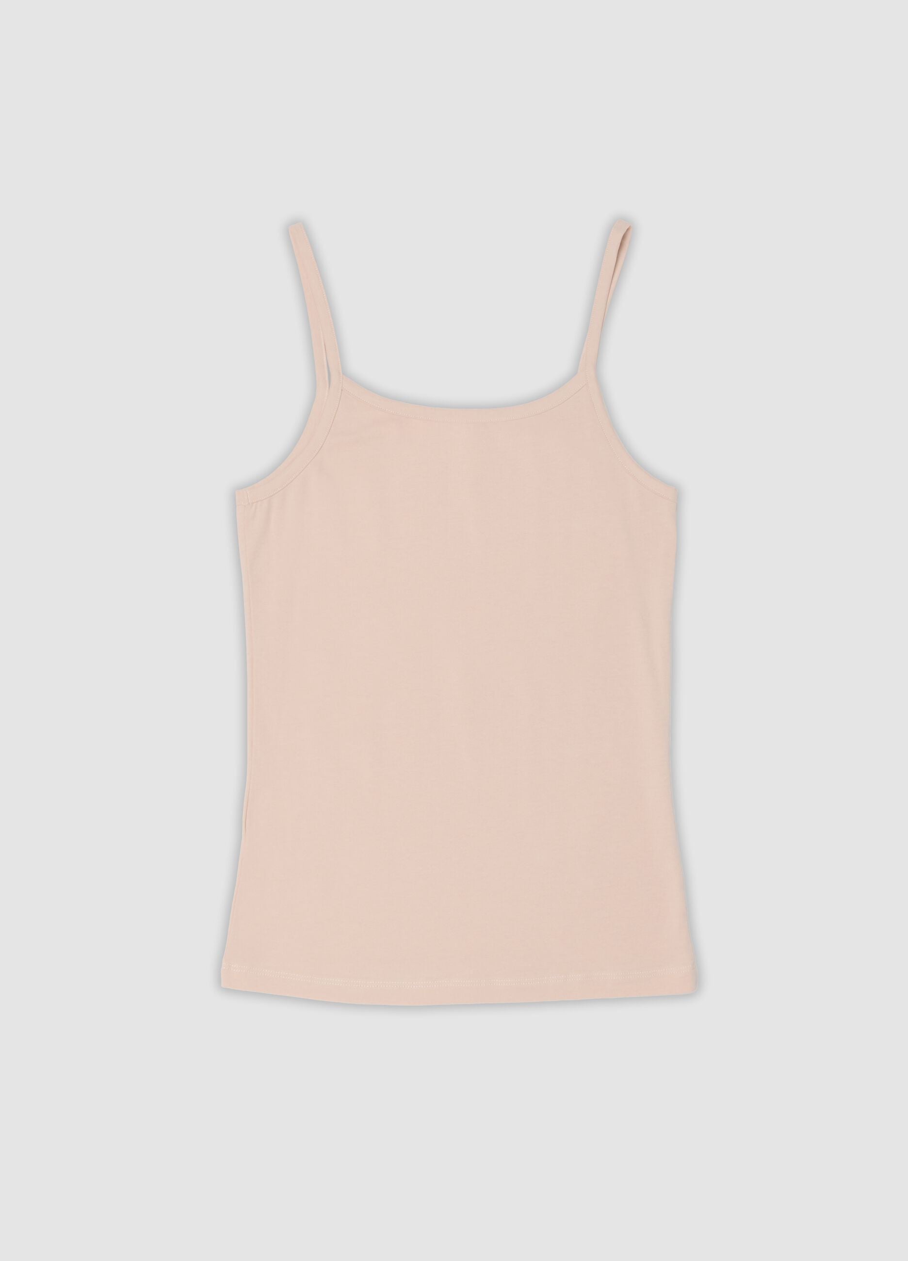 Bipack di canotte rosa in cotone elasticizzato con girocollo