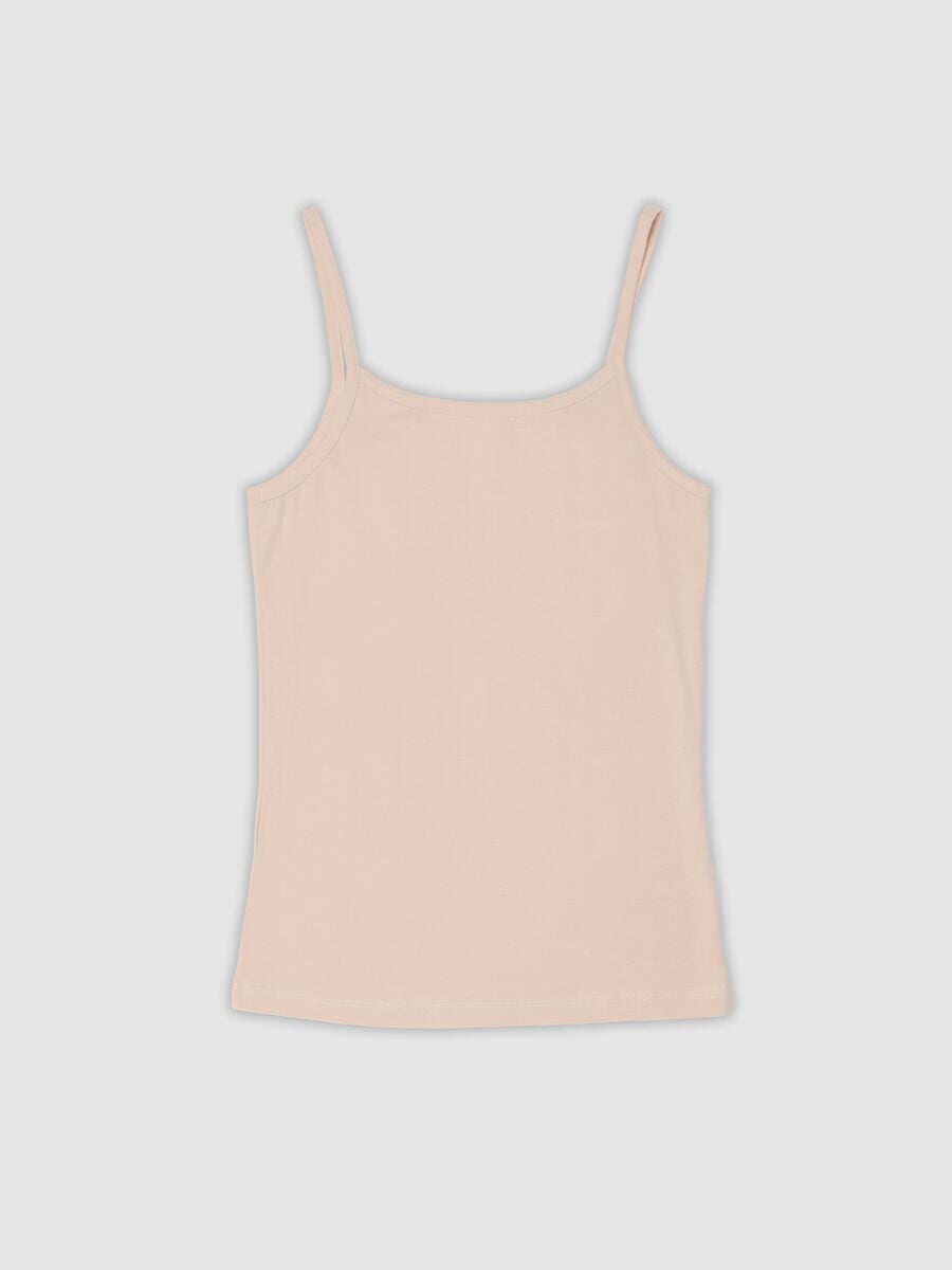 Bipack di canotte rosa in cotone elasticizzato con girocollo_6