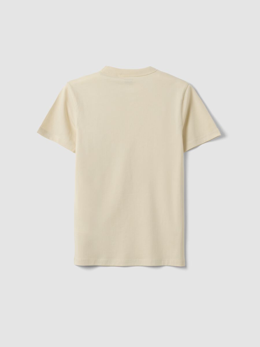 T-shirt in puro cotone beige da ragazzo regular fit_4
