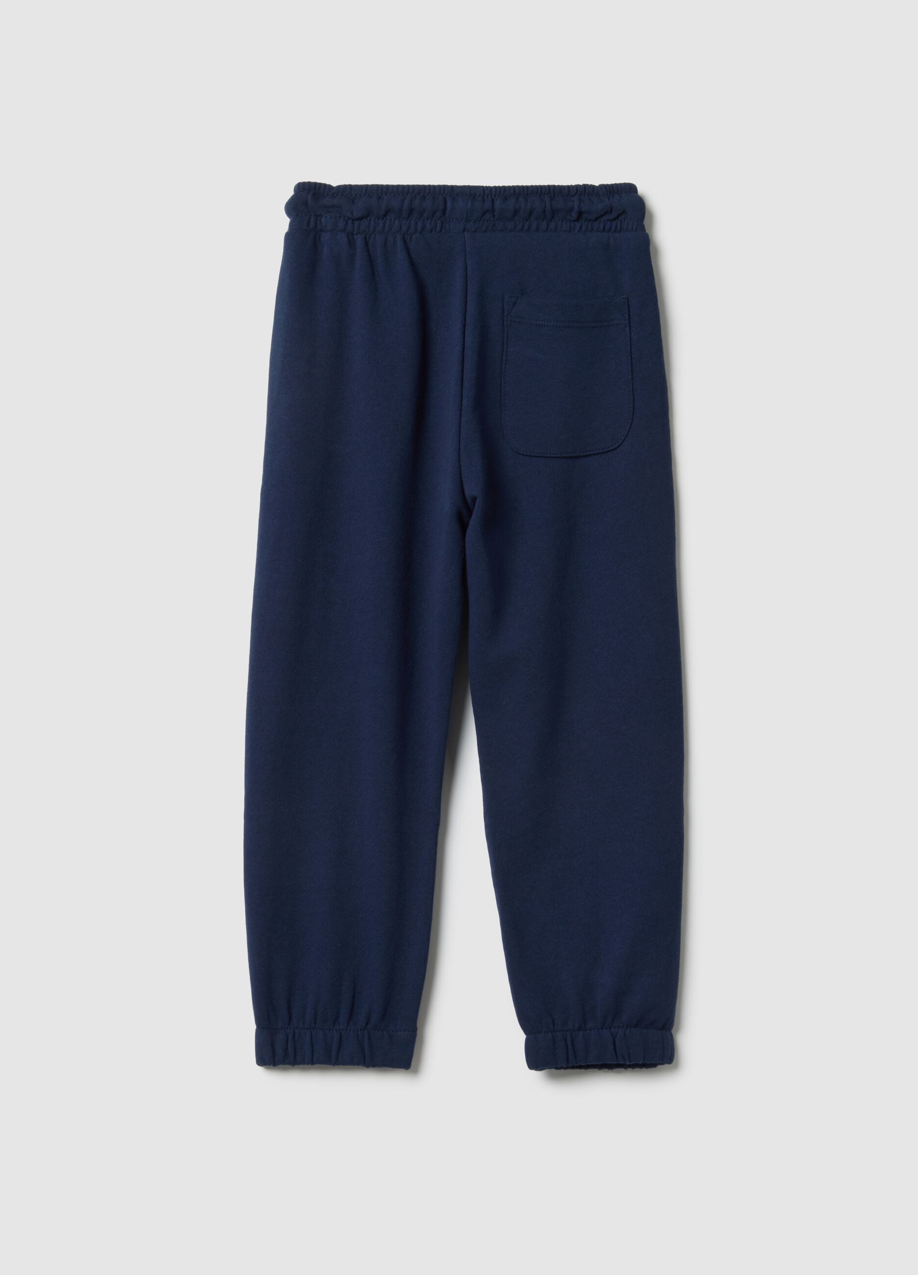 Blue pure cotton regular fit trousers for children