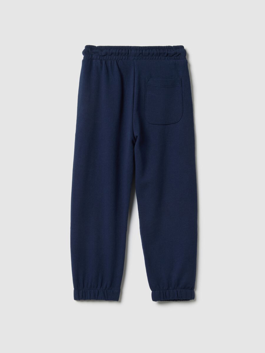 Blue pure cotton regular fit trousers for children_1