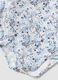 White organic cotton baby girl bodysuit with frill collar and floral print_3