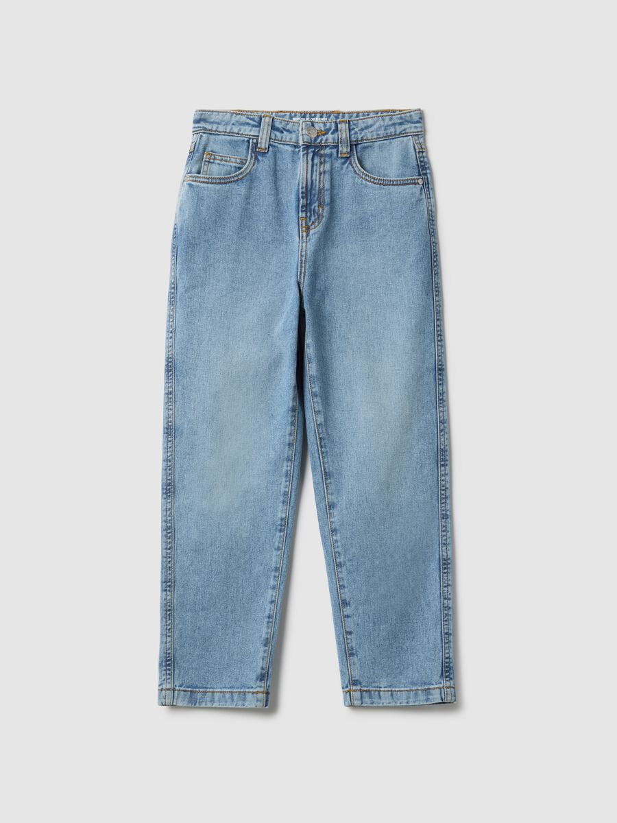 Jeans in puro cotone azzurri da ragazzo regular fit_3