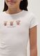 Girls' pure cotton white slim fit t-shirt with teddy bears_2