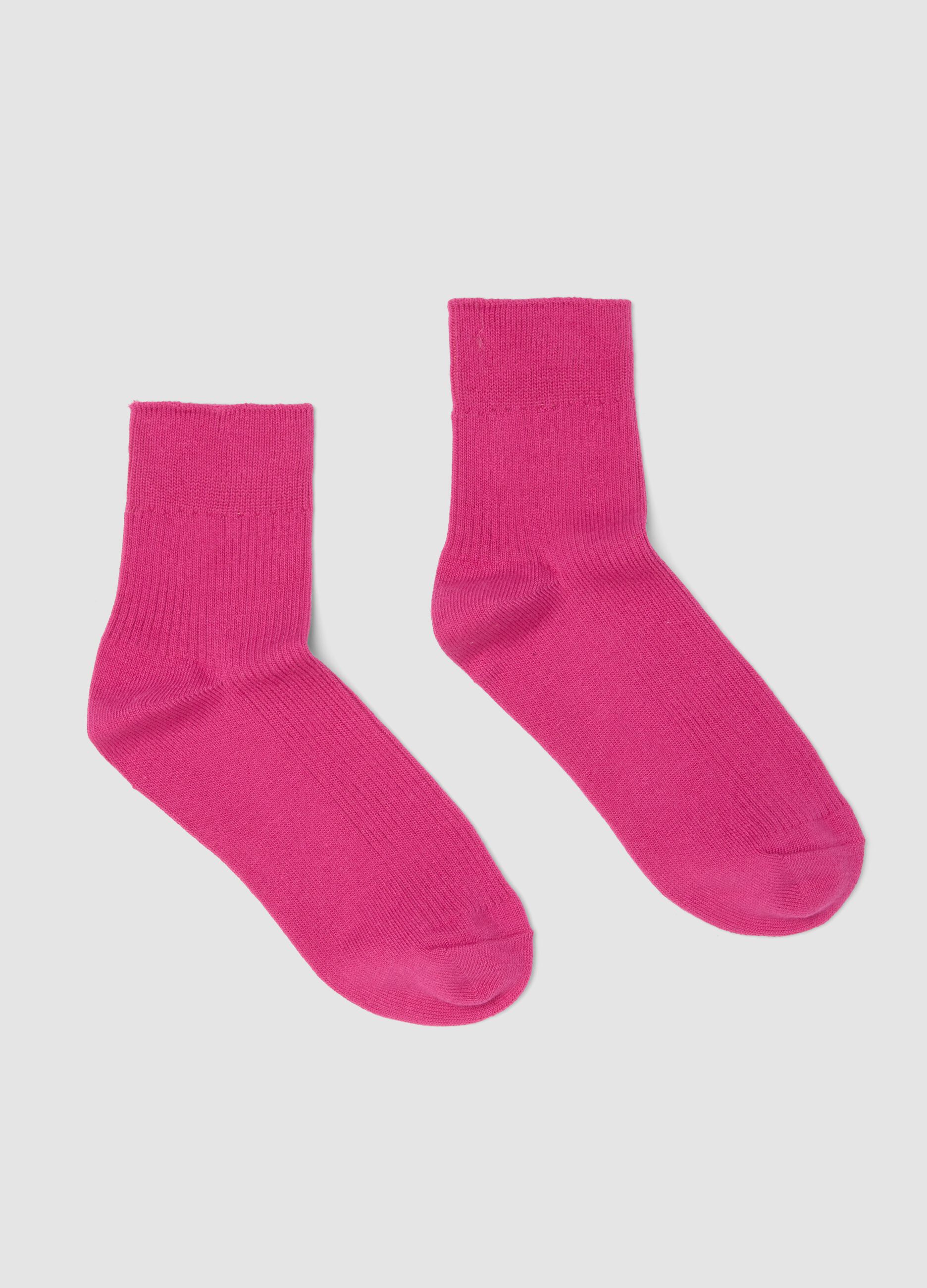 Pink ankle socks in stretch cotton
