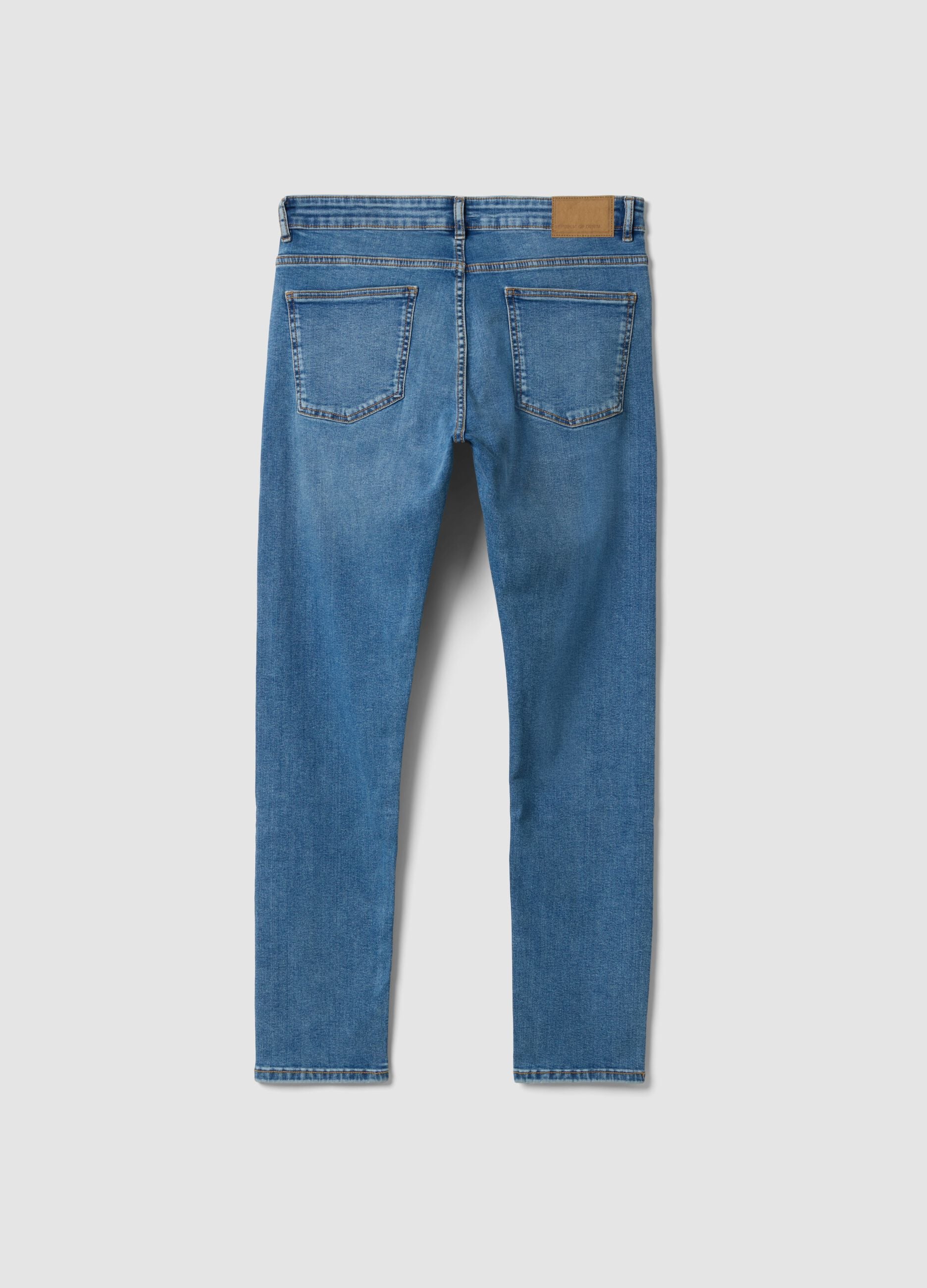 Light blue stretch-cotton skinny-fit denim jeans