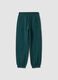 Green cotton and viscose blend joggers_1