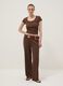 Brown stretch palazzo trousers_0