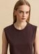 Brown cotton-blend top_0