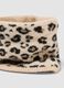 Beige stretch wool scarf with animal print_2