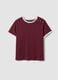 Red pure cotton T-shirt with buttons, regular fit_0