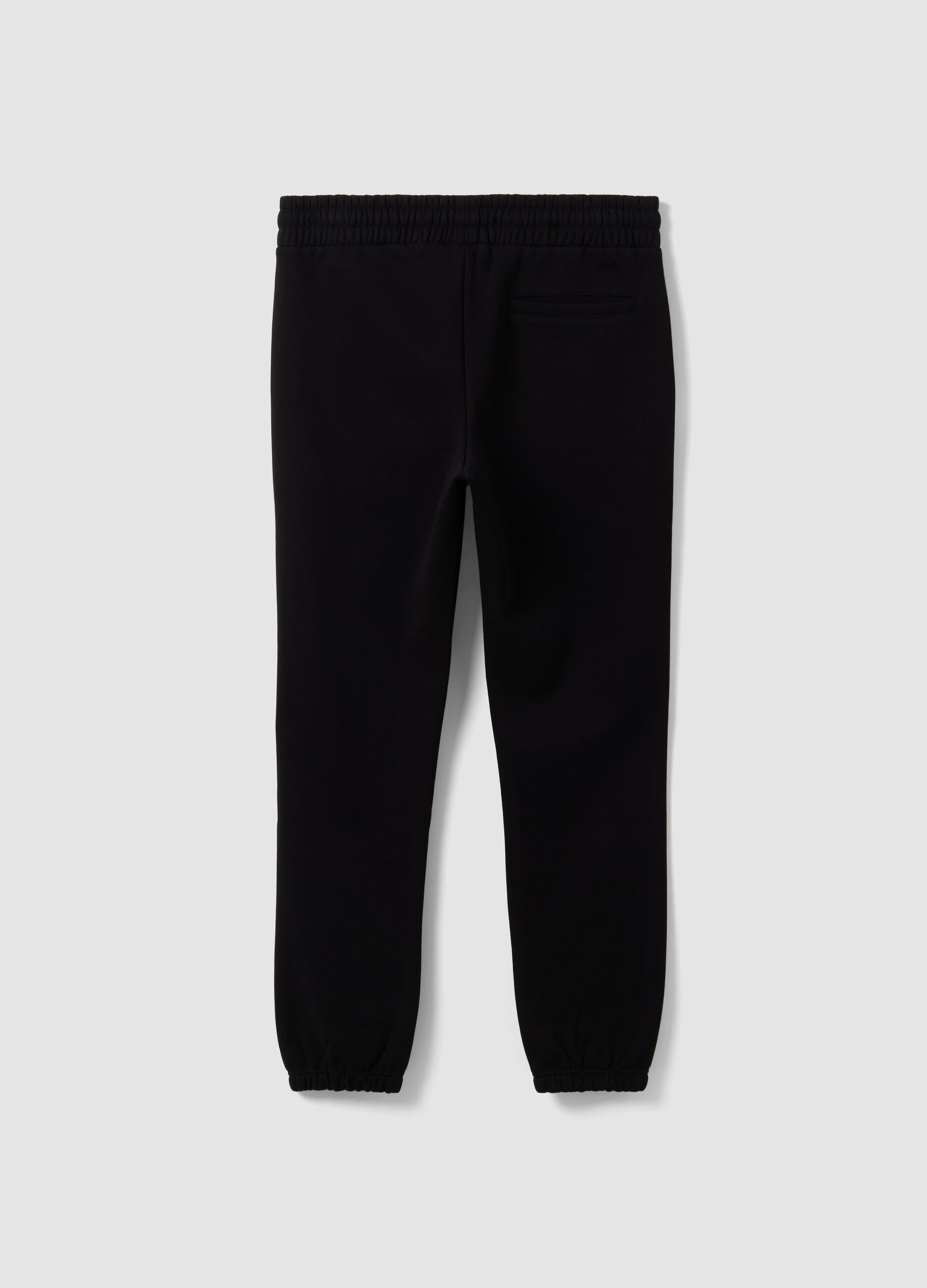 Black cotton-blend joggers with logo