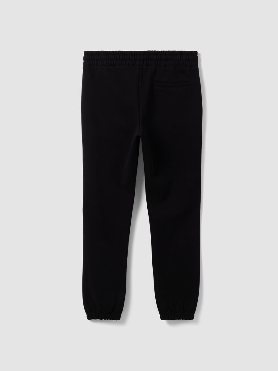 Black cotton-blend joggers with logo_6