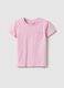 Pink girl&rsquo;s stretch cotton t-shirt with heart - regular fit_0