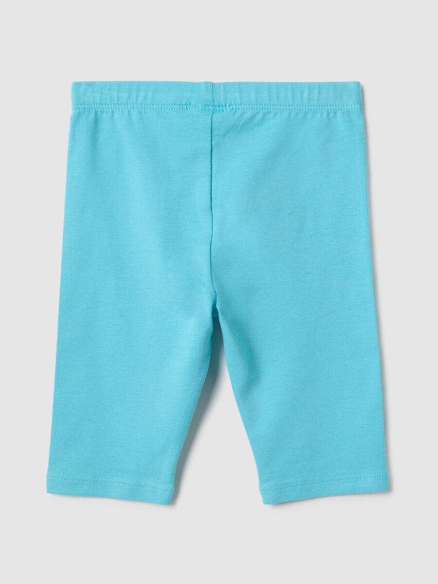 Leggings in cotone elasticizzato azzurri da bimba skinny fit_1