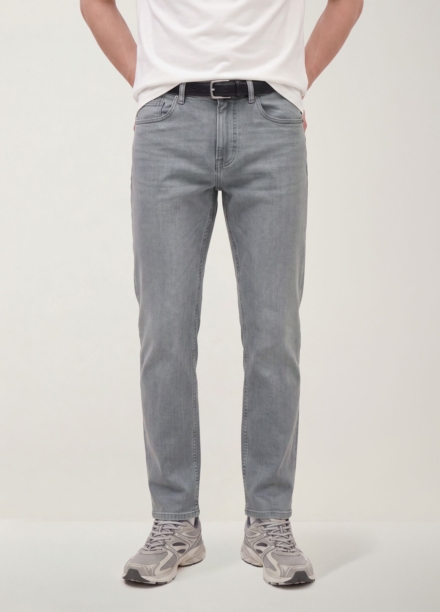 Grey stretch cotton jeans