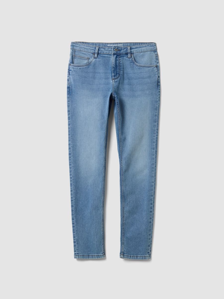 Skinny fit stretch cotton denim jeans_4