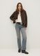 Brown regular fit jacket with snap buttons and chest pockets_2
