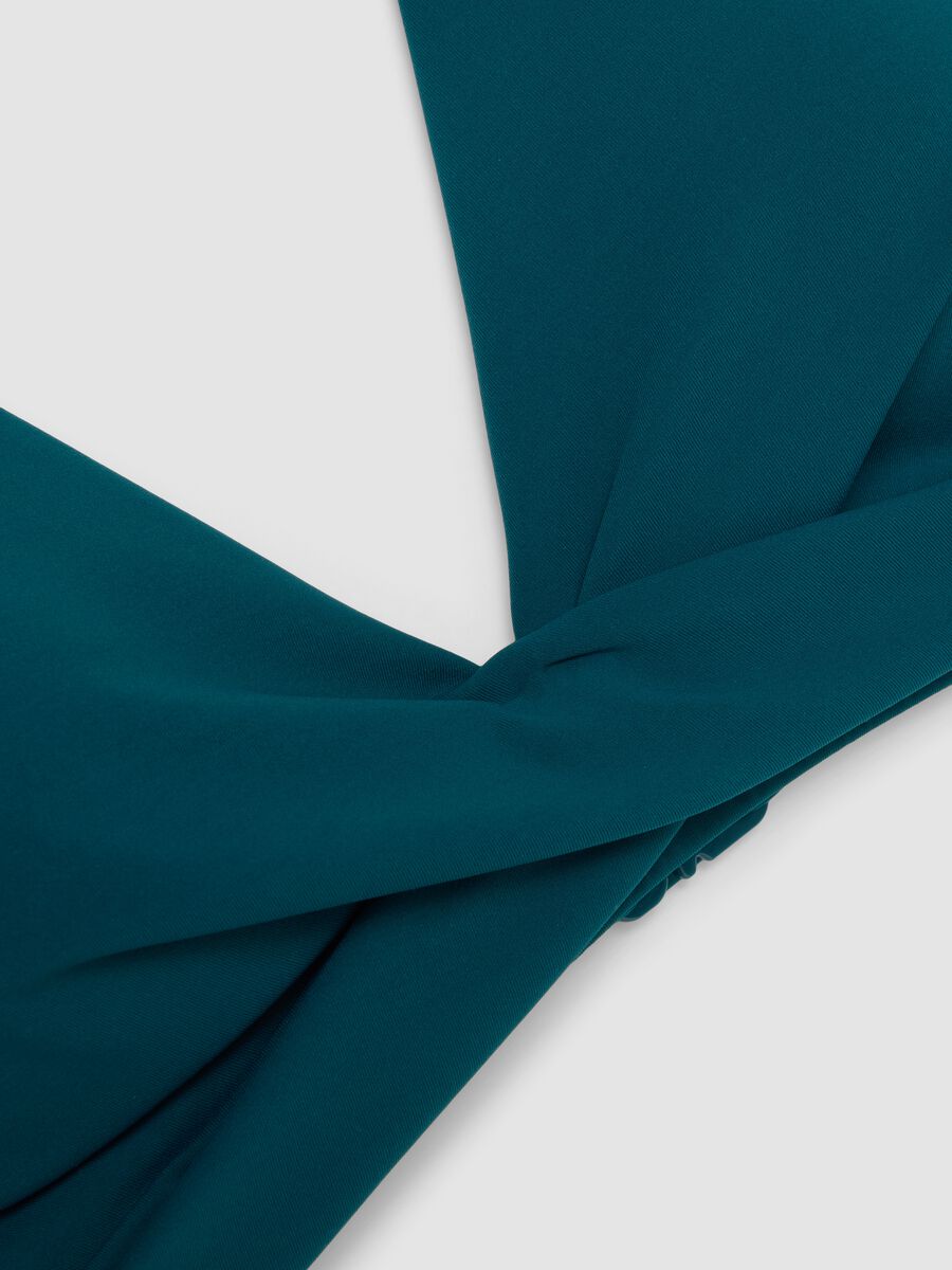 Green triangle bikini top in stretch fabric with shaping effect_5
