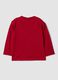 Red pure organic cotton crew-neck T-shirt with chest pocket_1