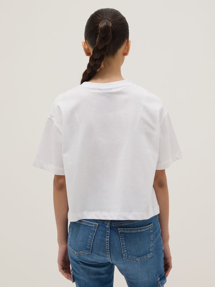 T-shirt in puro cotone bianca da ragazza regular fit New York Knicks_1