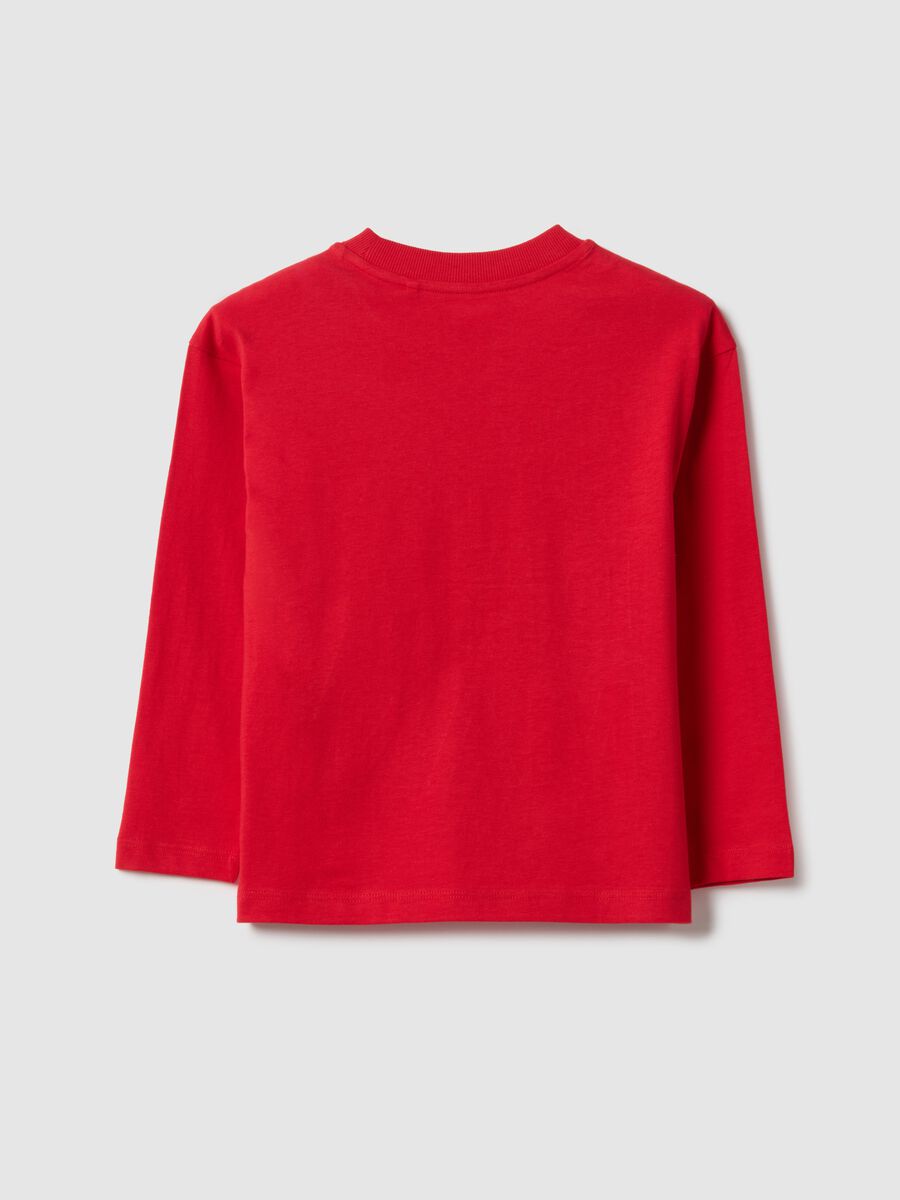 T-shirt rossa da bambino in puro cotone over fit con stampa SpiderMan_1