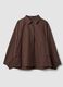 Short brown cotton-blend trench coat with shirt collar_4
