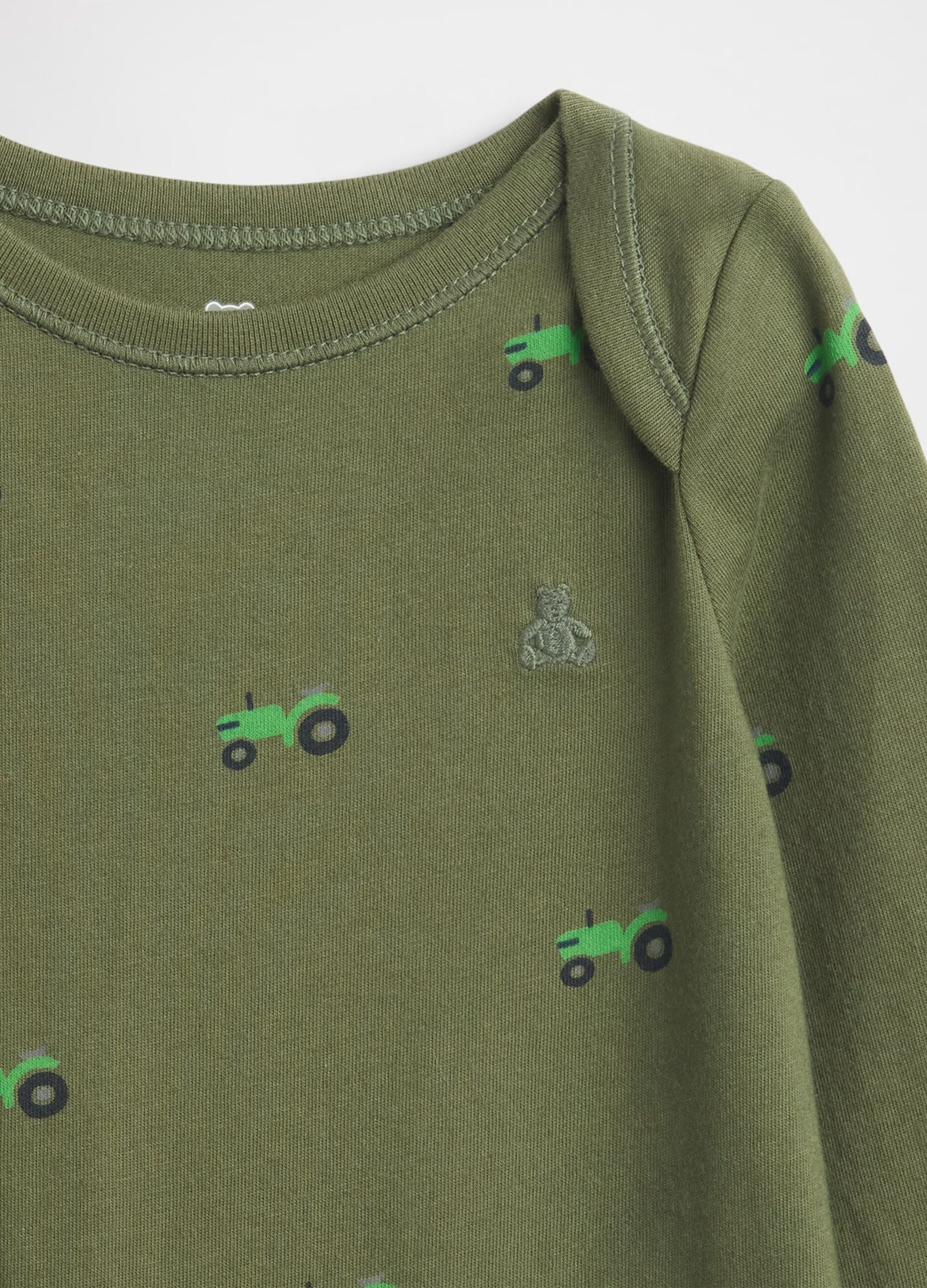 Green cotton bodysuit for newborn