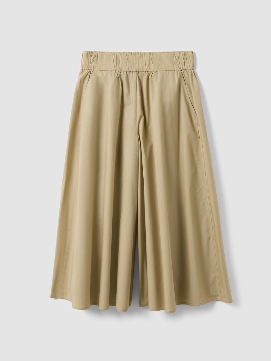 Beige long skirt in pure cotton_4