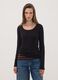 Black stretch viscose crew-neck slim-fit T-shirt_0