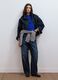 Blue pure cotton denim jacket with zip, oversized fit_1