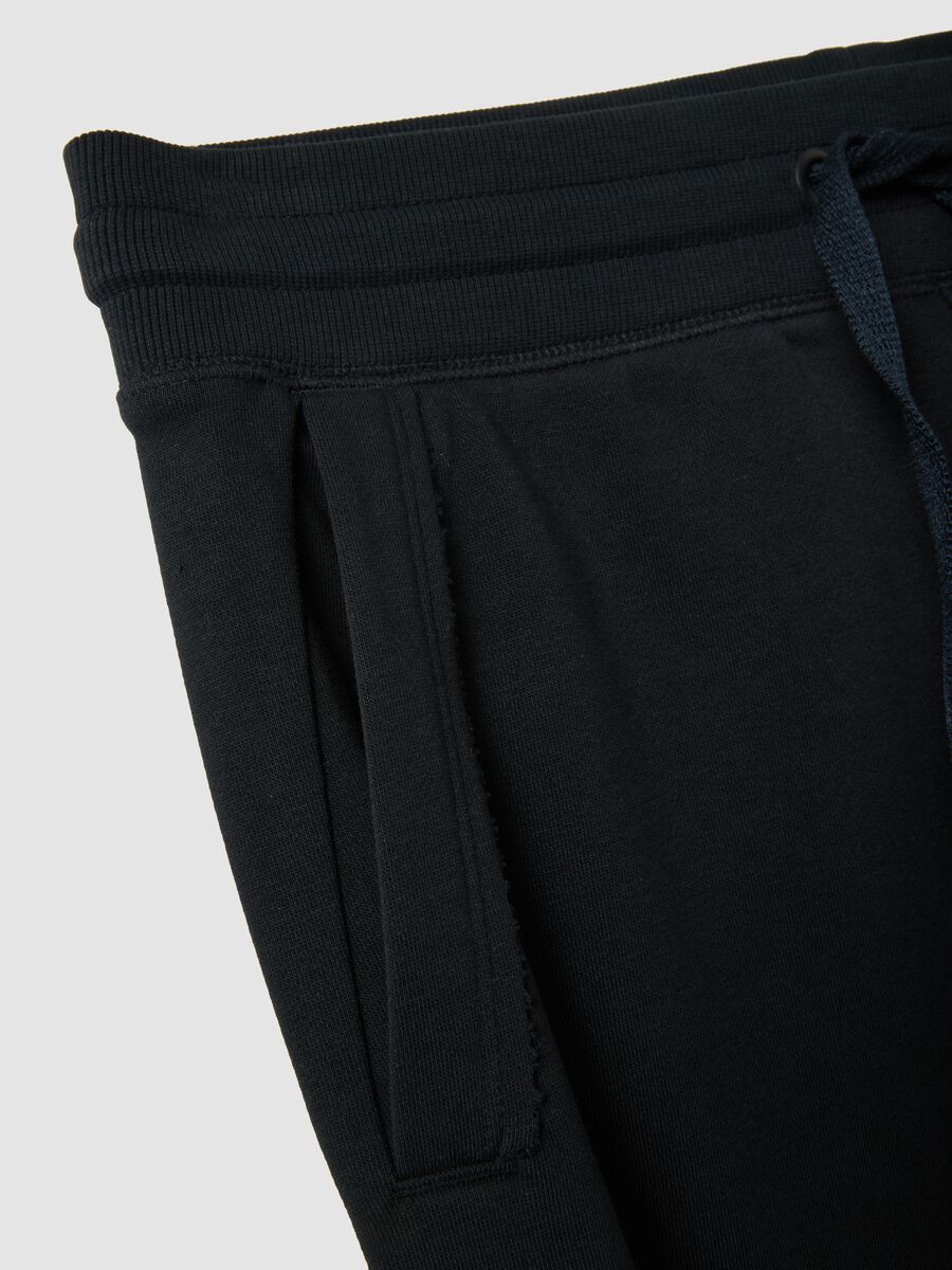 Black relaxed-fit cotton-blend shorts_5