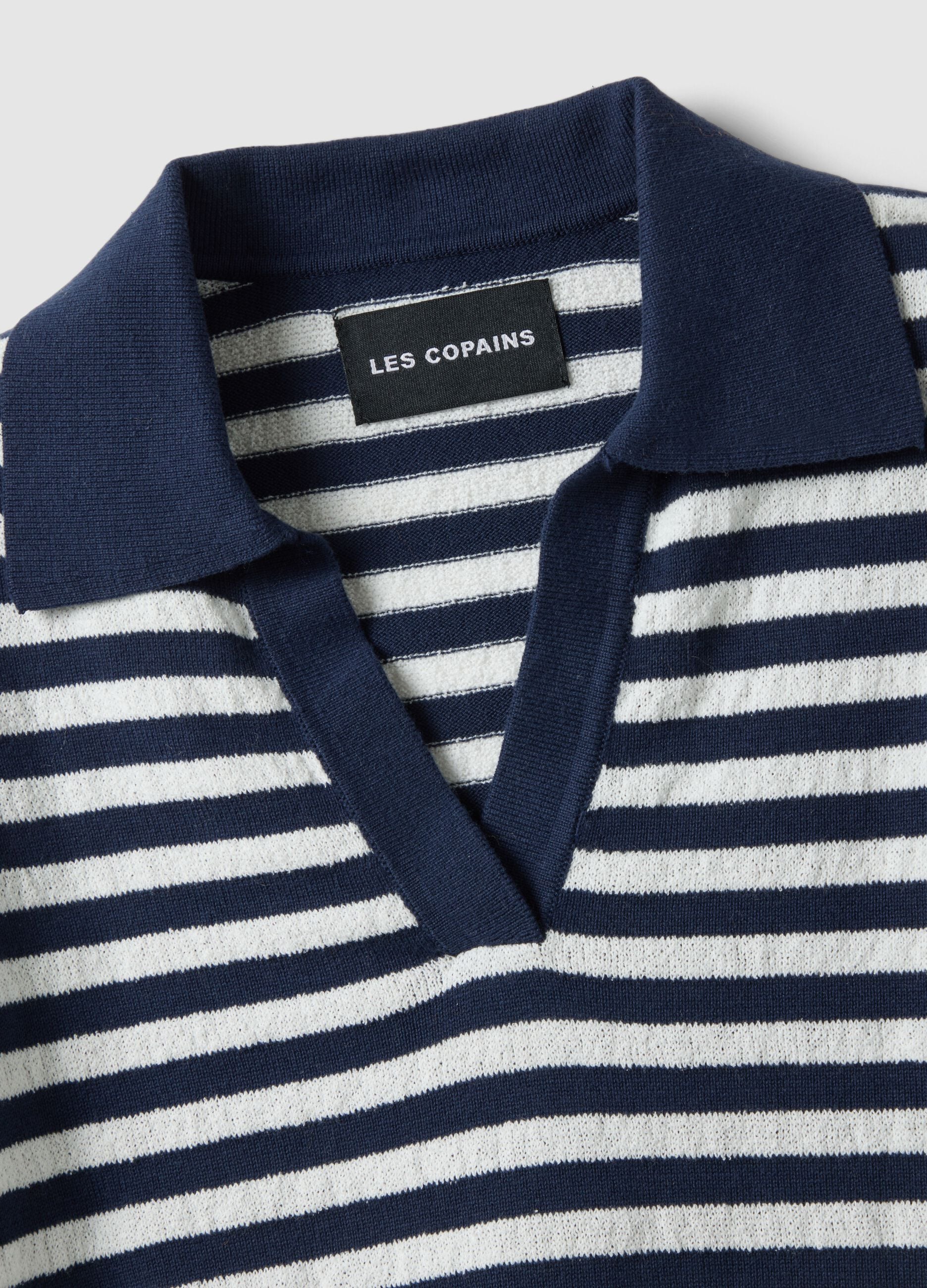Regular fit multicolour striped cotton blend jumper