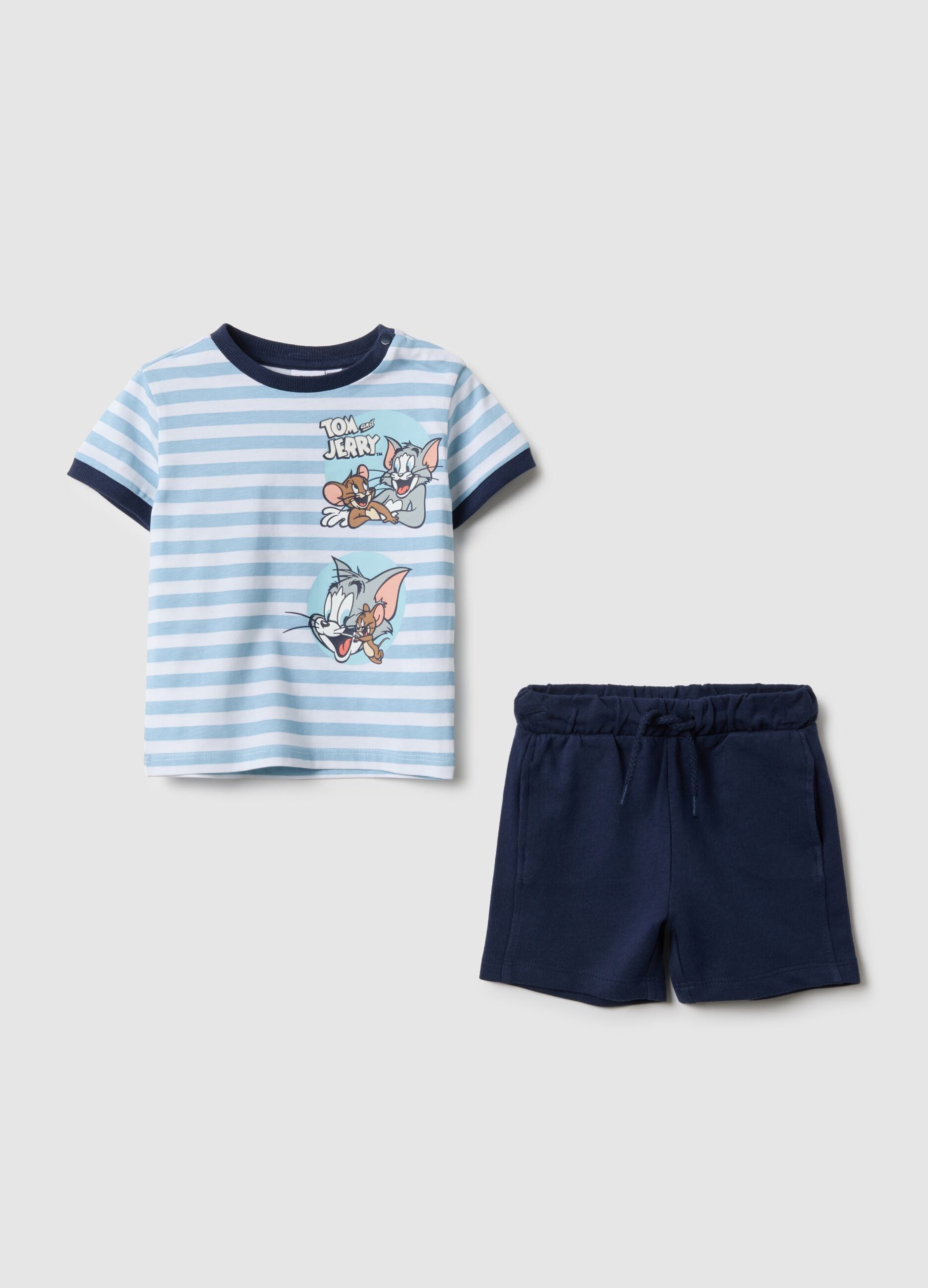 Multicolour pure cotton jogging suit for Tom and Jerry kids