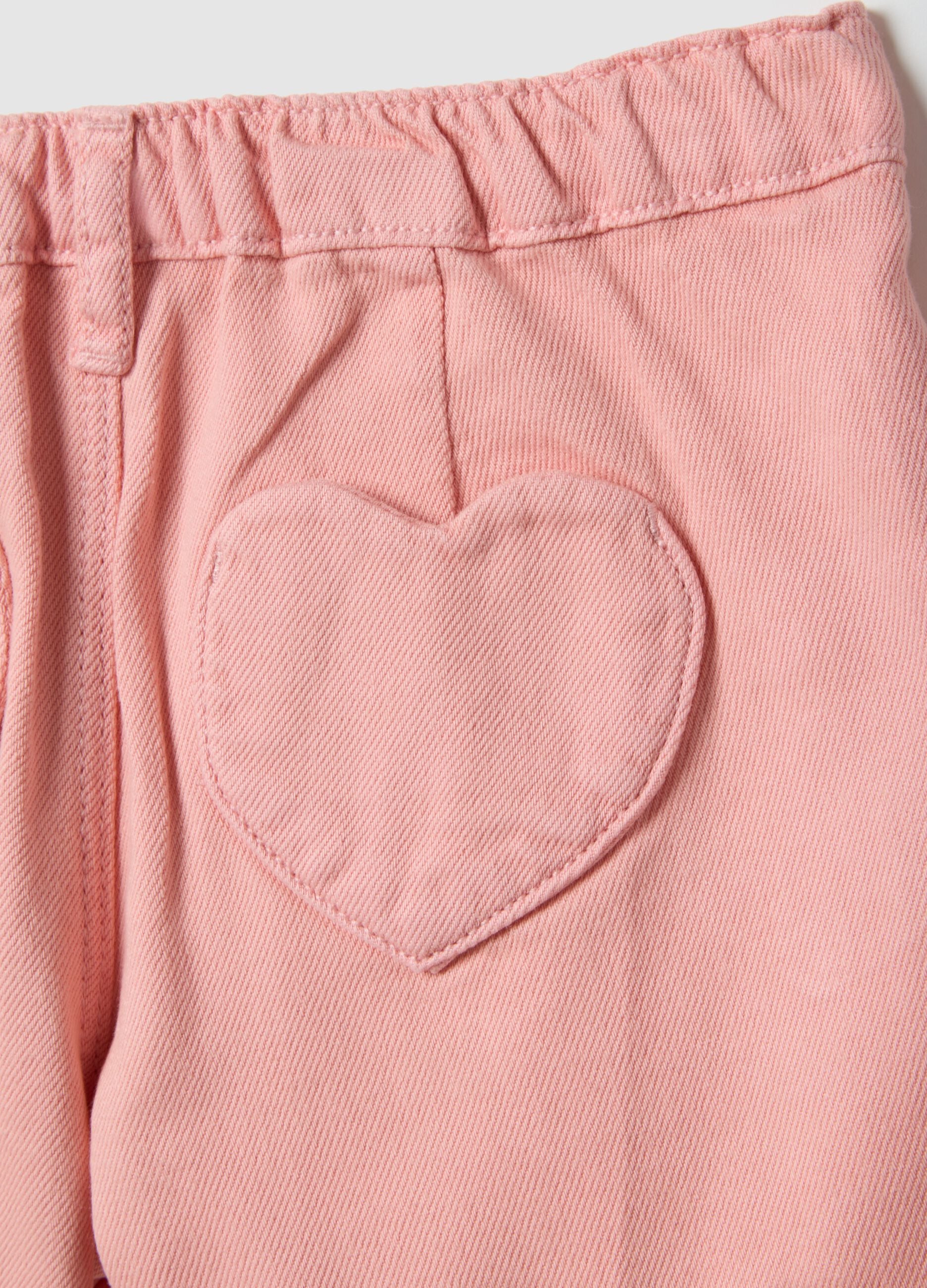 Pink pure cotton regular fit skirt with buttons for girls