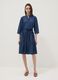 Blue stretch-cotton shirt dress with belt, regular fit_0