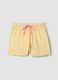 Yellow pure cotton pyjama shorts with lemon print and pink drawstring_4