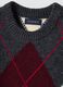 Grey jacquard wool-blend crew-neck gilet, regular fit_1