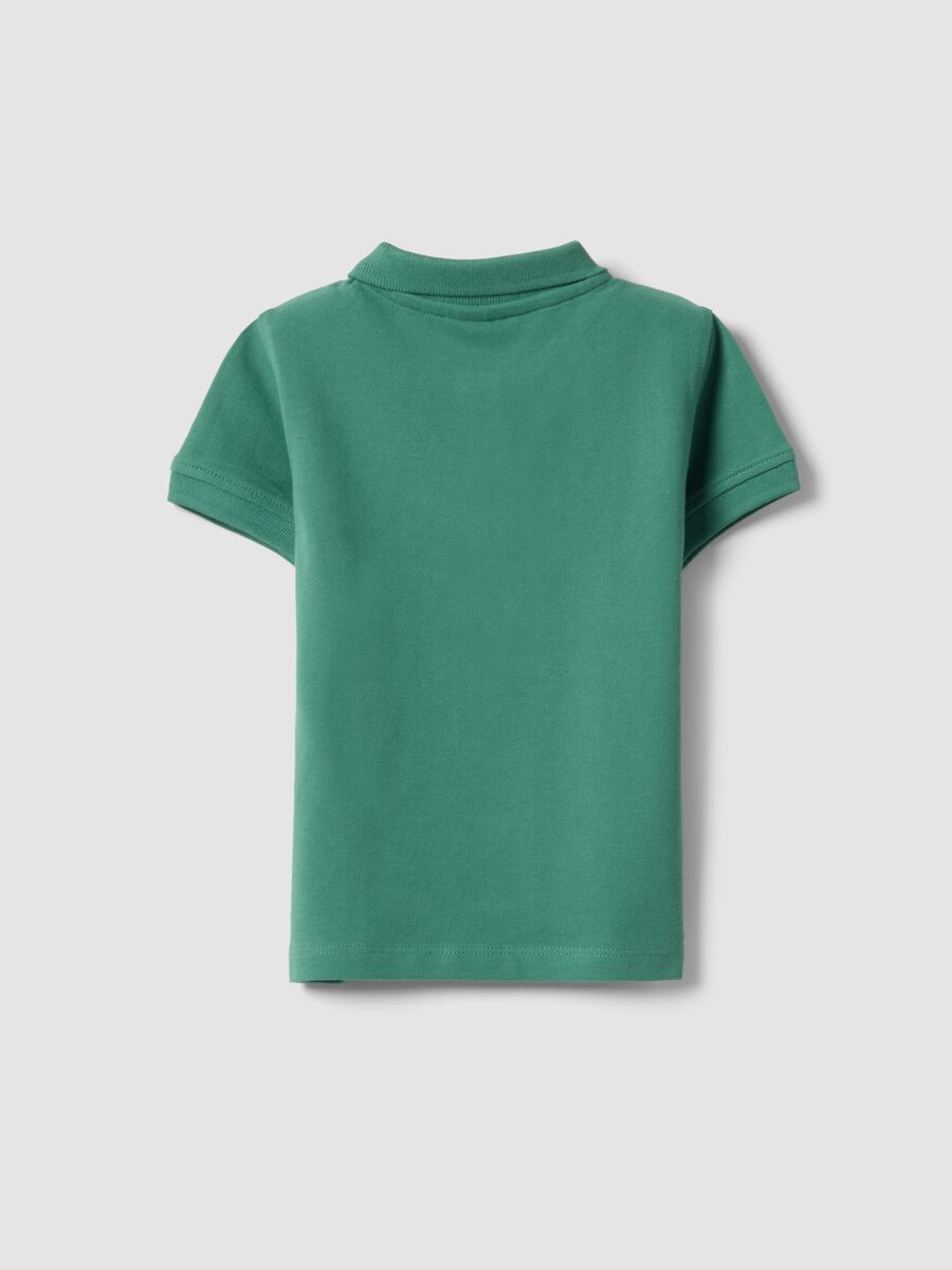 Polo in puro cotone organico verde da bimbo regular fit_1