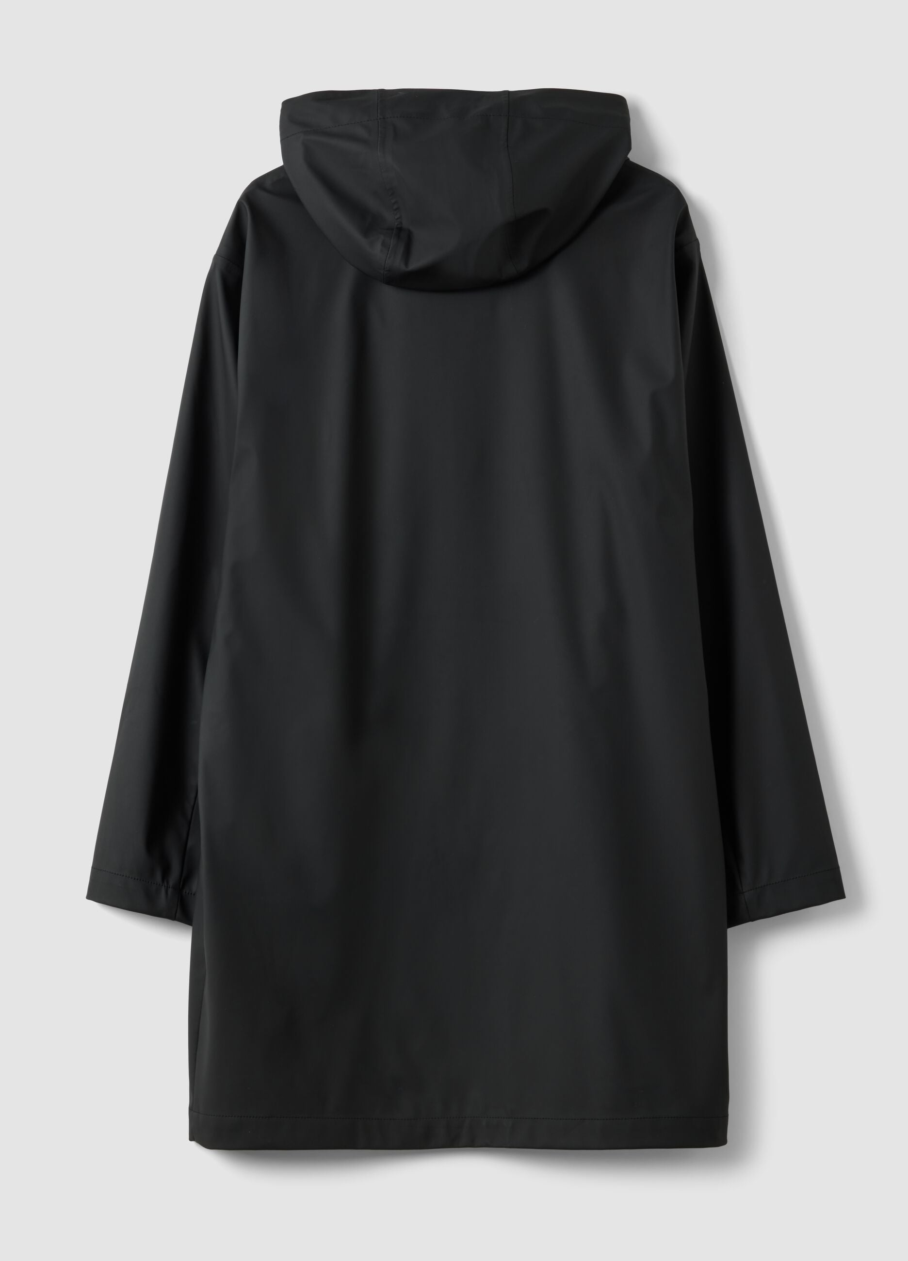 Black regular-fit raincoat with zip