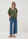 Green modal-blend V-neck top_1