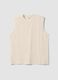 Beige pure cotton vest_4