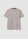 Multicolour relaxed-fit striped pure cotton T-shirt with chest embroidery_5