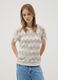 Beige open-knit top with light blue stripes in stretch cotton, regular fit_2